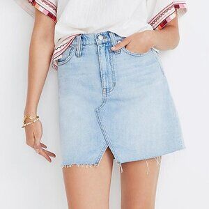NEW Madewell Rigid Denim Light Wash Mini Skirt Size 24